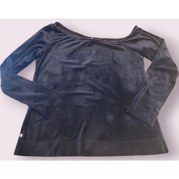 Lilly Pulitzer Velour Pullover – Black – Size L – Cold Shoulder - Picture 2 of 8